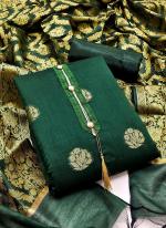 Banarasi Jacquard Green Traditional Wear Weaving Dress Material